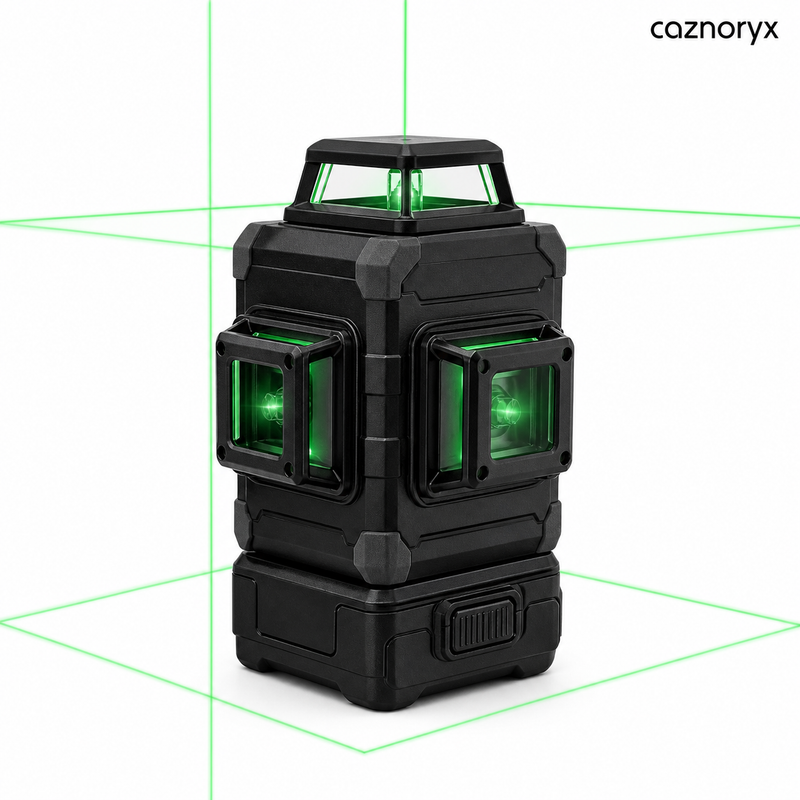 CAZNORYX 16-Line Green Laser Level – 4D Self-Leveling Layout Tool with Remote