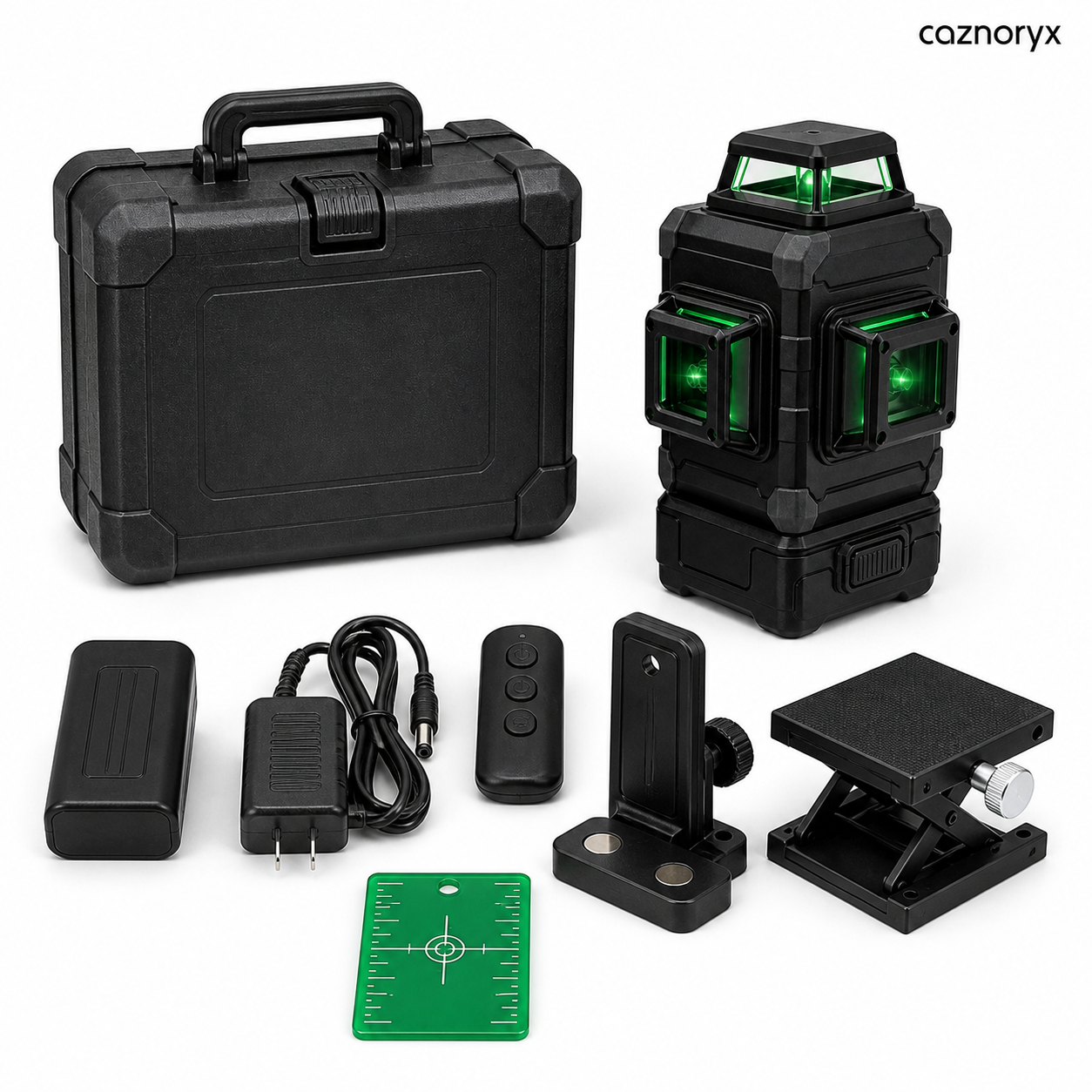 CAZNORYX 16-Line Green Laser Level – 4D Self-Leveling Layout Tool with Remote