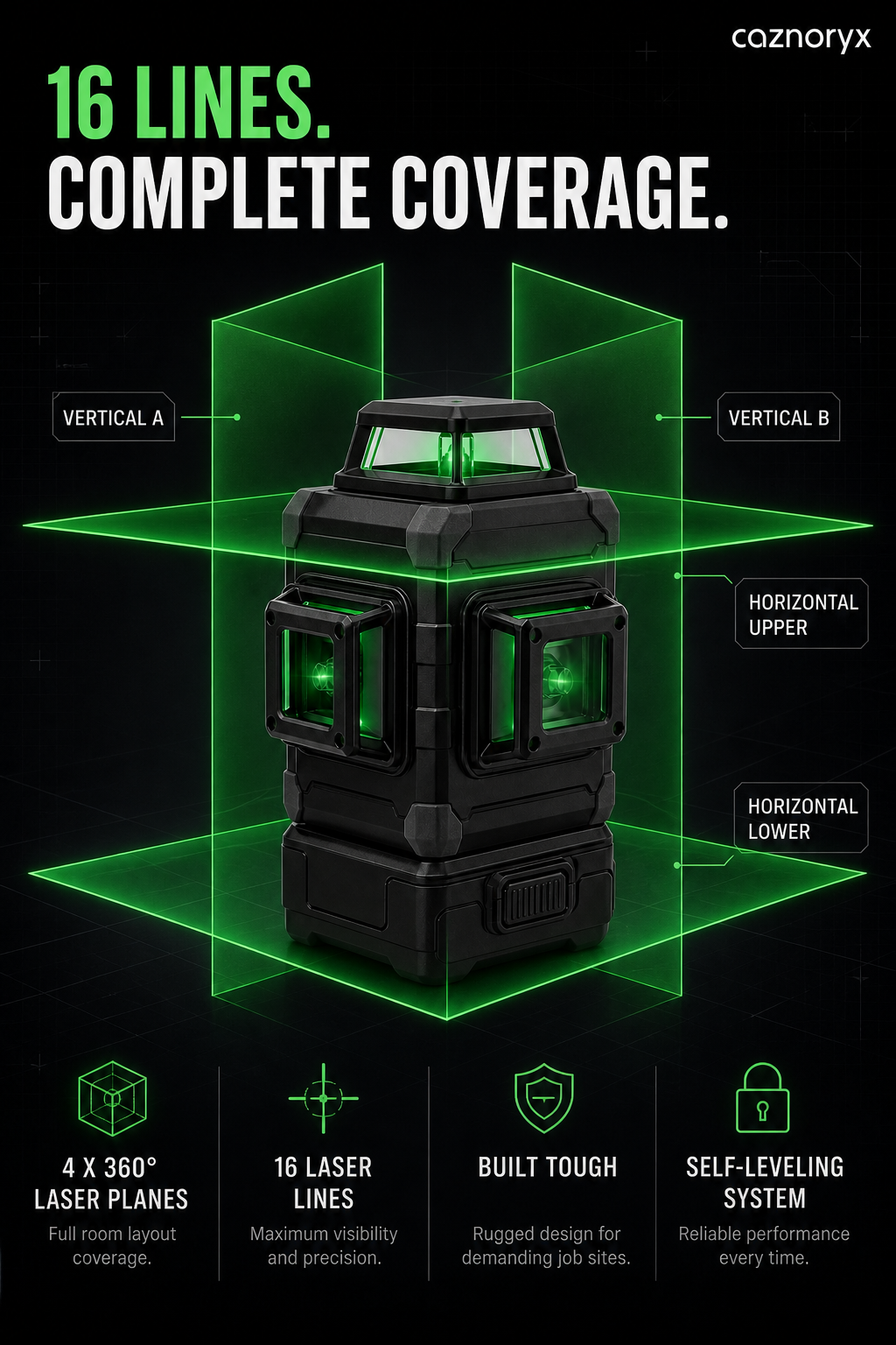 4D 16-LINE GREEN LASER LEVEL