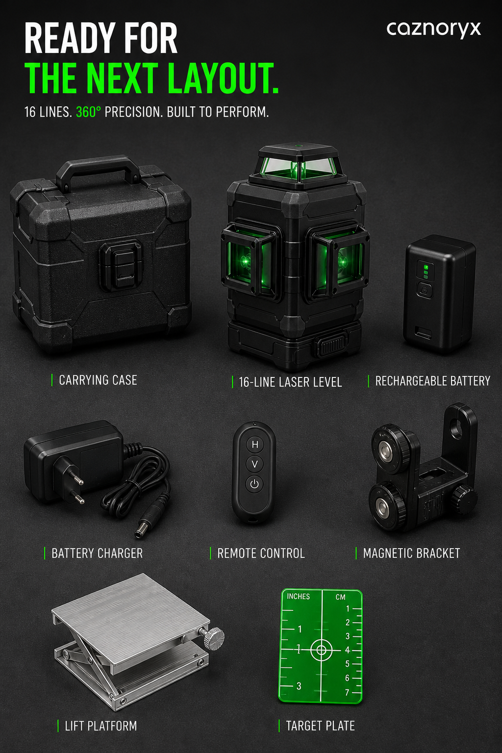 4D 16-LINE GREEN LASER LEVEL